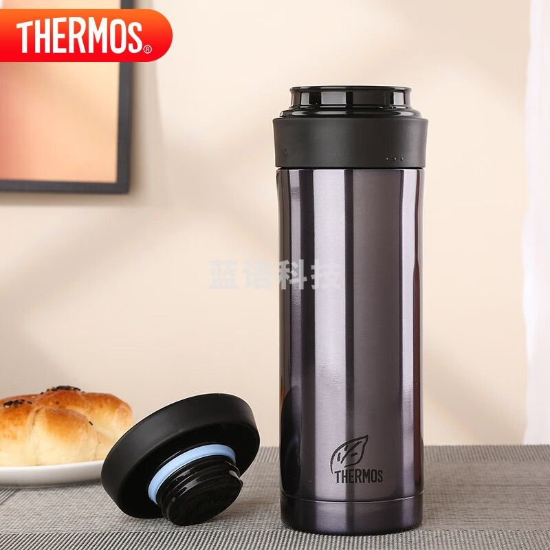 膳魔师（THERMOS）保冷保温杯470ml高真空不锈钢户外运动旅行带茶漏水杯CMK-501 BKP