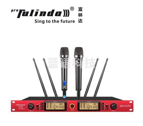 富林达（proFulinda） TS-1000超远距离真分集无线话筒，学校，体育场场馆适用 手持(红色面板)