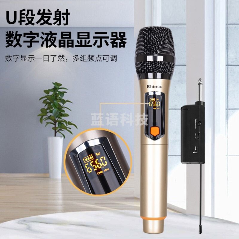 新科（shinco）充电无线麦克风一拖二话筒U段家庭KTV唱歌演讲舞台K歌会议音箱音响功放电视车载电脑 H63 双支