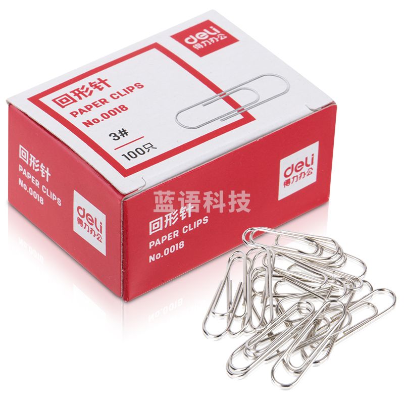 得力(deli) 0018 回形针 100枚/盒