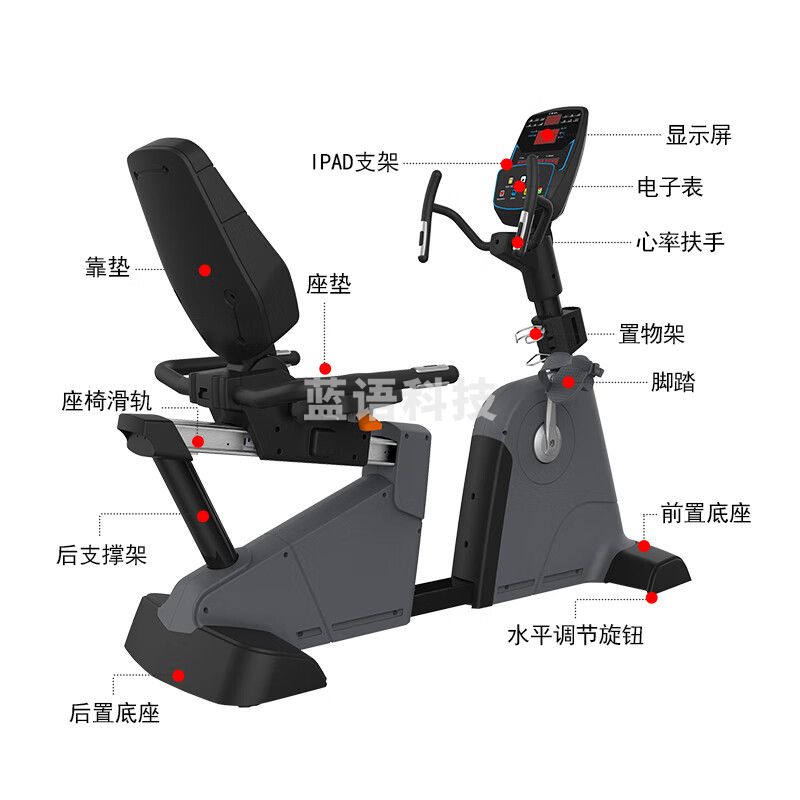 捷瑞特（JOROTO）卧式健身车老人健身器材四肢联动康复训练脚踏车MH600