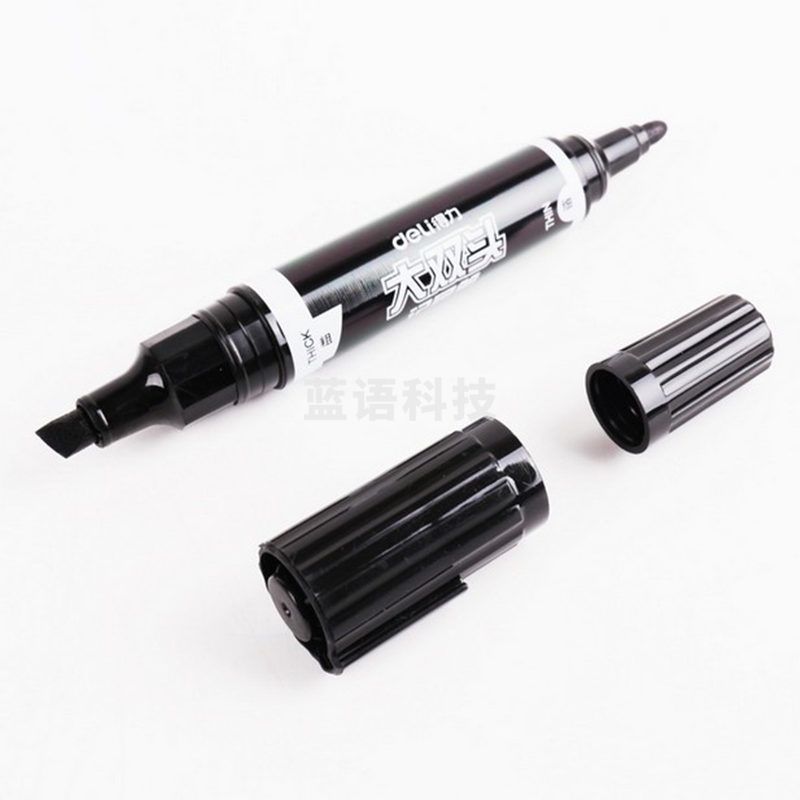 得力 S555 大双头记号笔(黑)(20支一组)