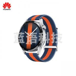 华为 HUAWEI JPT-B19 运动智能手表 WATCH GT 3（两周长续航/蓝牙通话/血氧检测 时尚款 46mm 蓝橙编织带/黑色氟橡胶表带