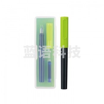 得力 A905 矫姿钢笔(可擦纯蓝/笔壳绿)(1支/盒)单卡