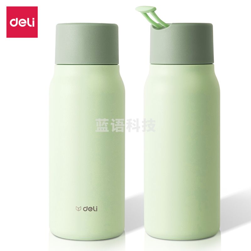 得力LL606-FGN时尚保温杯（350ml）(绿)(个)