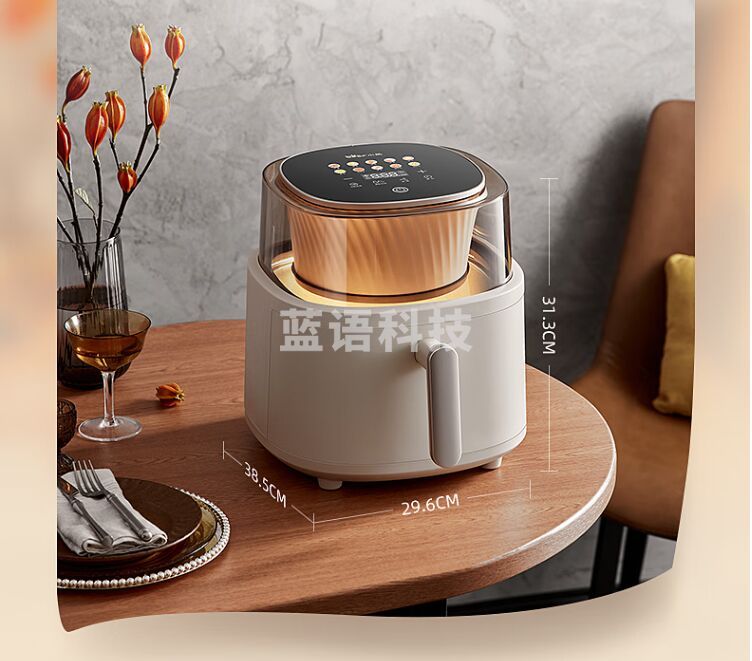 小熊（Bear）空气炸锅 不用翻面 家用6L大容量全景可视高效脱脂微电脑操控微蒸汽嫩烤 电炸锅QZG-F15G1