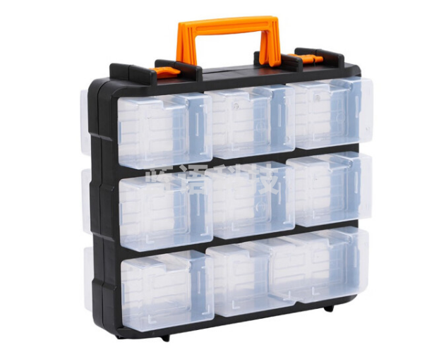 海斯迪克 手提零件盒螺丝配件分格工具箱 31*35*13.5cm HKCL-726