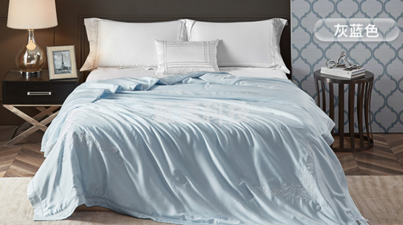 康尔馨 天丝夏被可水洗被子 吸湿透气超薄空调被子 夏凉被冰丝抑菌被芯空调被 灰蓝色220*240cm