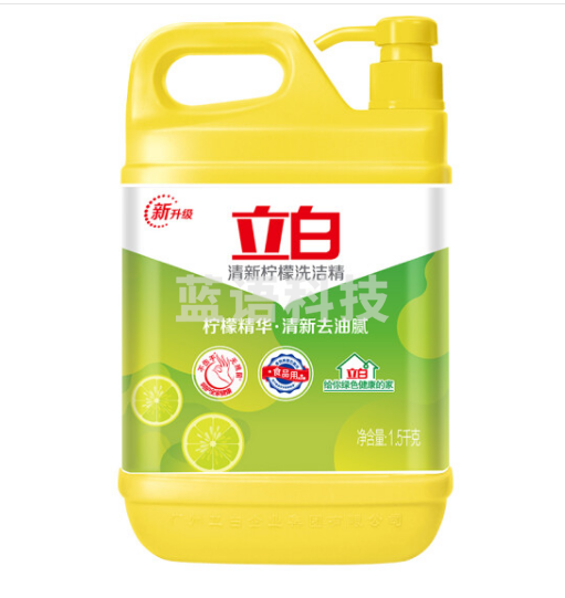 立白清新柠檬味洗洁精大桶1.5kg 除味去油去腥 99%除菌 餐具净 *1瓶