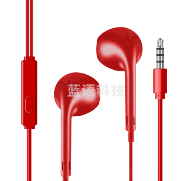 纽曼（Newmine）NM-LK06 半入耳式线控有线耳机 手机耳机 音乐耳机 3.5mm接口 电脑笔记本手机适用 红色