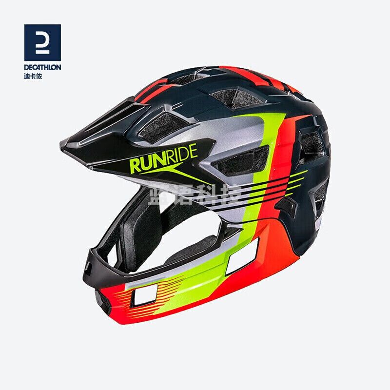 迪卡侬 儿童头盔全盔自行车骑行平衡车安全头帽防摔防撞护具KC黑色 4101350 S