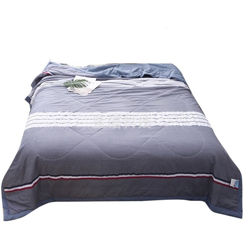 艾薇 被子被芯 水洗棉空调被夏凉被学生宿舍 单人150*200cm蓝灰条纹