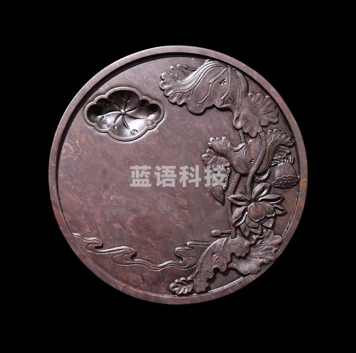 秋月白 国家非遗 肇庆端砚砚台《荷塘月色》宋坑砚台作品 精品手工正宗老坑天然原石高档砚台文房四宝