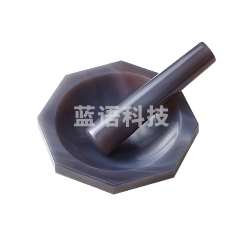 惠利得 化工研磨生物制药地质冶金实验室高硬度光滑耐磨抗腐蚀磨杵玛瑙研钵玛瑙乳钵棒（ 内径40mm含棒）