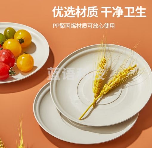 优奥一次性盘子（14.5cm*20只）加厚野餐盘免洗餐具户外露营烧烤盘