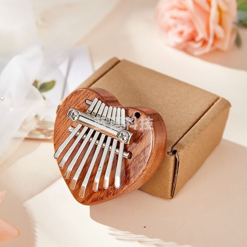 海之韵拇指琴迷你卡林巴琴8音水晶拇指琴八音C调卡林巴琴 沙比利-爱心