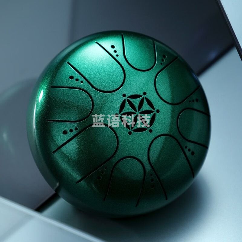hluru鲁儒5寸8音mini鼓流光系列户外便携空灵鼓小型儿童成人打击乐器 【岩翠绿】5寸8音+全套配件