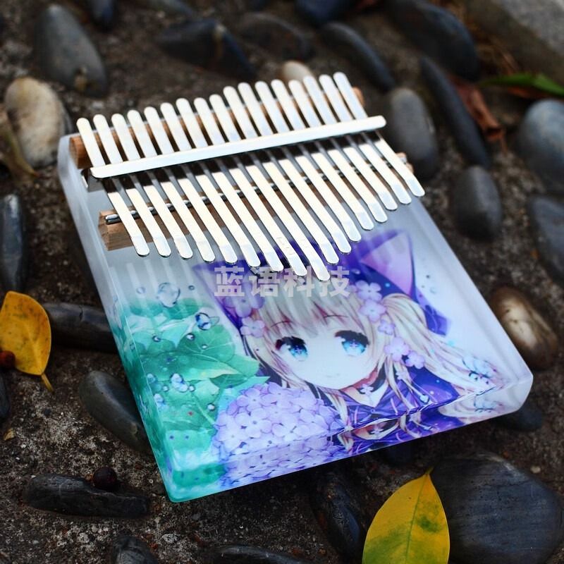 海之韵7音/21音水晶彩色卡林巴透明kalimba卡通拇指琴小众乐器 17音水晶H552