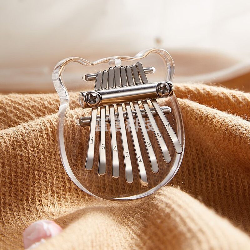 海之韵拇指琴迷你卡林巴琴8音水晶拇指琴八音C调卡林巴琴 亚克力-小熊