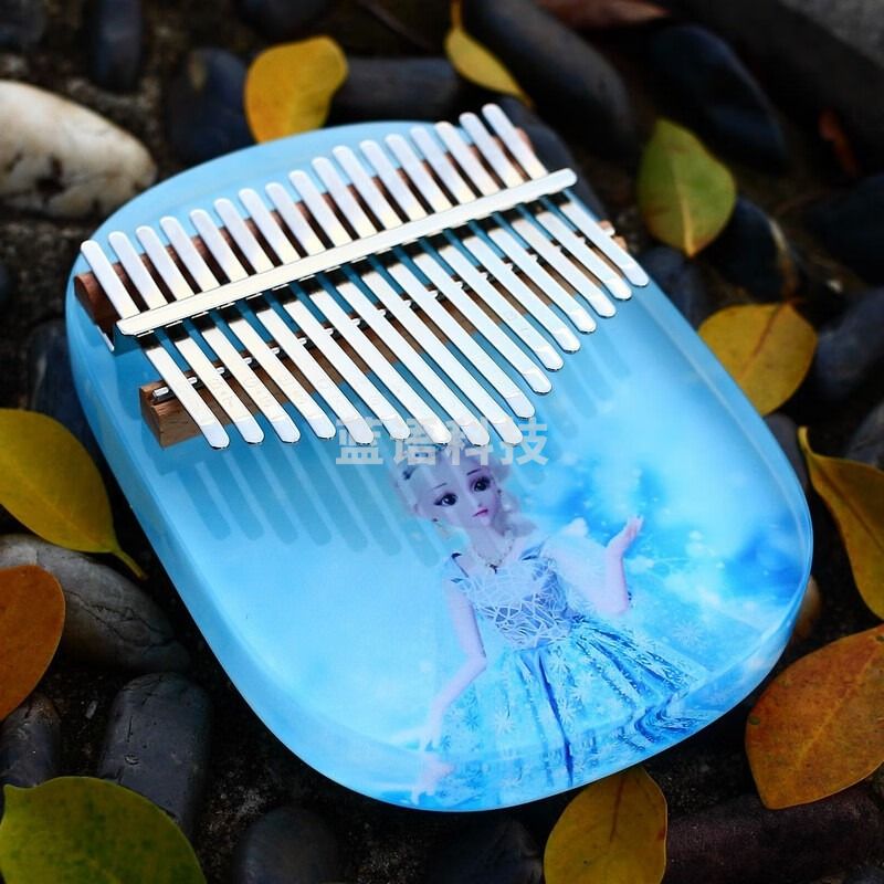 海之韵7音/21音水晶彩色卡林巴透明kalimba卡通拇指琴小众乐器 17音水晶N623椭圆