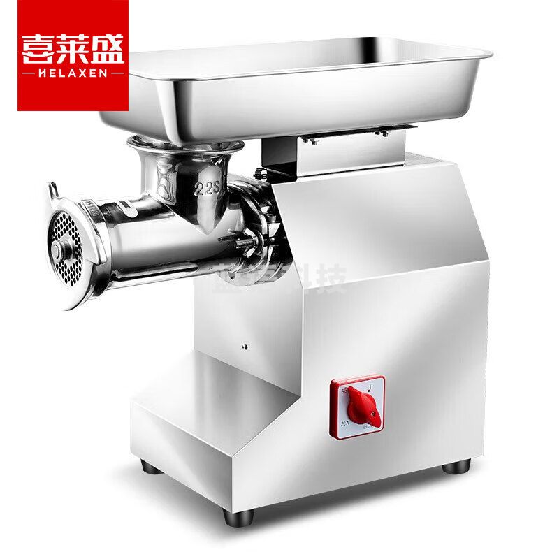 喜莱盛商用绞肉机多功能 台式全不锈钢搅肉馅机食堂大功率电动绞肉灌肠机纯铜电机JR-HG12