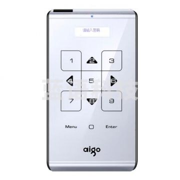 爱国者(aigo)2TB USB3.0 移动硬盘 M21 银色 触控式 自动休眠上锁 加密移动硬盘 PJ.927