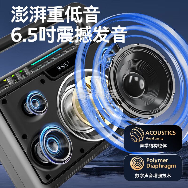 飞利浦户外蓝牙音箱广场舞音响便携手提大功率重低音k歌麦克风音响家庭ktv直播声卡一体机乐器音箱SD149B