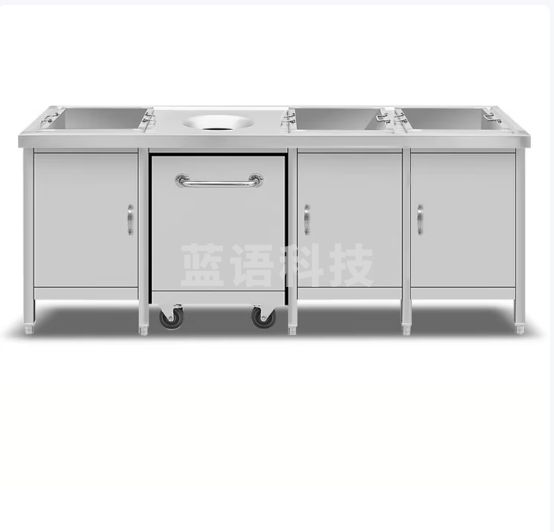 碧野（BIYE）不锈钢收残台商用酒店多功能收餐车食堂厨房餐厅餐具垃圾残食收集回收收碗车【三收餐+收残组合】