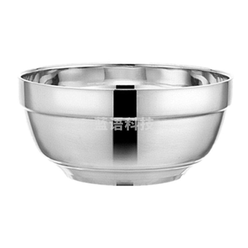 兰诗（LAUTEE） 直径14cm 不锈钢碗双层隔热碗汤碗饭碗  10个装/组