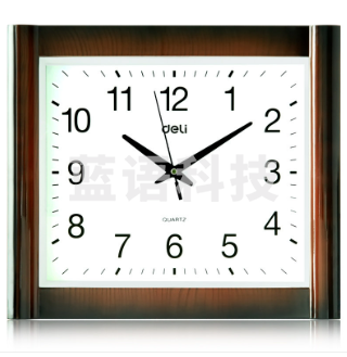 得力 9008 挂钟电子时钟挂钟客厅钟表(土棕)(只)40*35cm Jd.3个起售