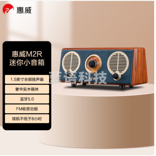 惠威（Swan）Classical M2R 奏鸣曲 原木质复古无线便携蓝牙有源音箱FM收音机迷你小音响创意礼品 绀青