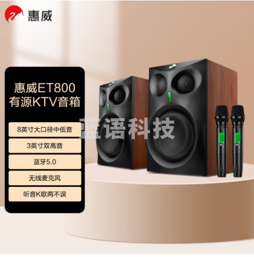 惠威（HiVi） ET800 有源KTV音箱 家庭影院电视K歌卡拉ok蓝牙音箱配无线麦克风