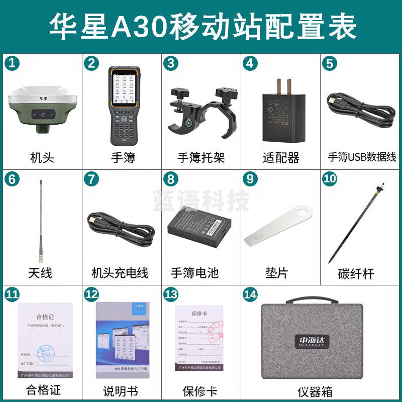 中海达（HITARGET）中海达A30rtk测量仪工程测绘gps测量仪道路土方园林基站全套华星 【厂家官方价私聊】中海达