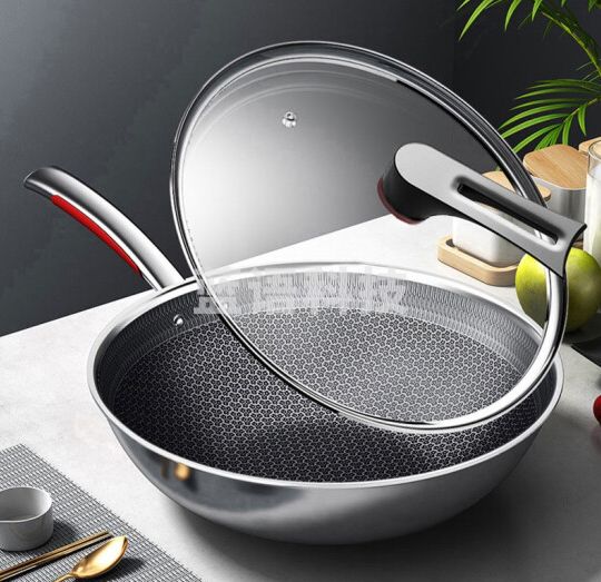 康巴赫炒锅316L不锈钢炒菜锅少油烟不粘锅32cm
