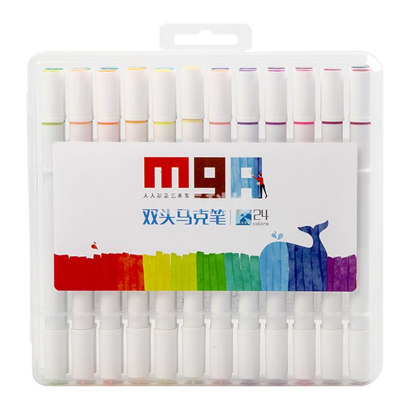 晨光/M&G ZPMV0702 双头细杆马克笔 24色/盒（单位：盒）