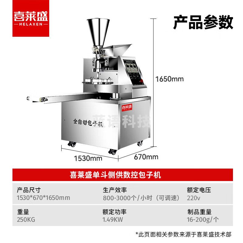 喜莱盛仿手工包子机商用馒头机 学校食堂早餐店包包子机器全自动小型包子馒头机XLS-MBZ160
