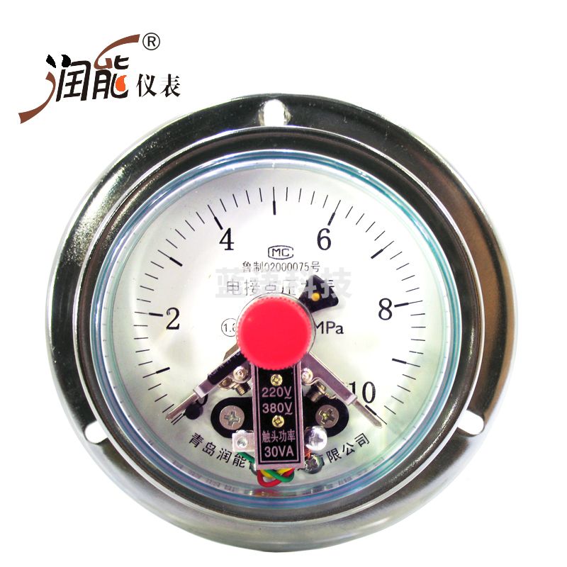 润能耐震轴向磁助电接点压力表YTNXC100ZT 上下限报警控制油压机使用 0-0.25MPa