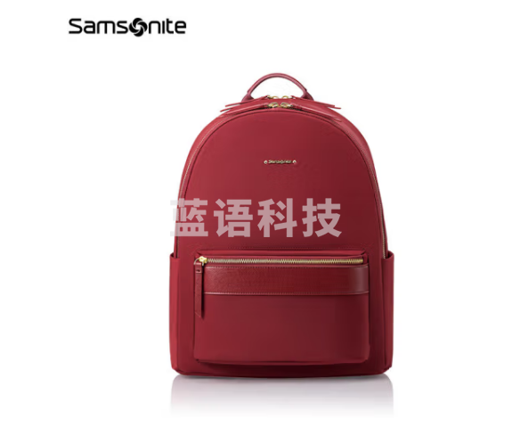 新秀丽（Samsonite）双肩包电脑包13英寸女背包学生书包通勤商务休闲旅行 TQ4 酒红色