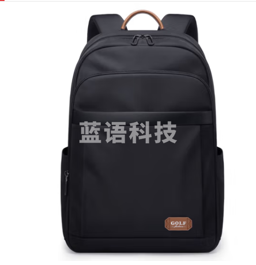 高尔夫GOLF电脑双肩包男17.3英寸笔记本电脑包休闲男士背包撞色手提商务出差旅行双肩背包书包 黑色