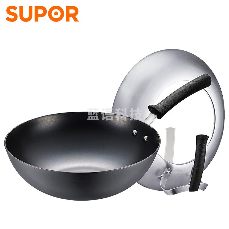 苏泊尔FC30Z1 臻铁真不锈铸铁炒锅 大视窗（无副把手）30CM