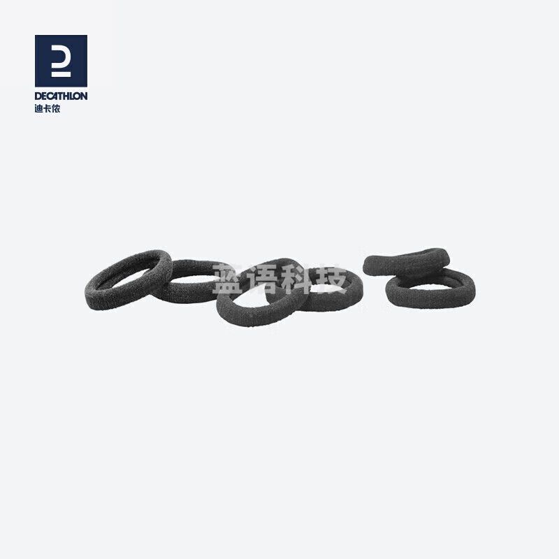 迪卡侬 运动女发带 成人弹力吸汗发圈 FICW简约黑色（6根）均码-2985727