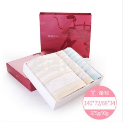 金号 纯棉毛巾礼盒三件套 RA262H+RC262H RA262H毛巾68*34cm*2 RC262H浴巾140*72cm*1