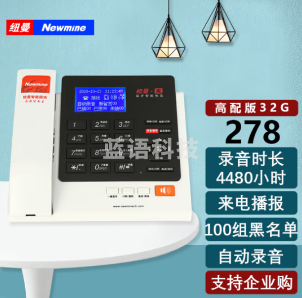 纽曼（Newmine）HL2008TSD-278（R）录音4480小时 自动录音电话 商务办公固定电话机座机黑名单防骚扰