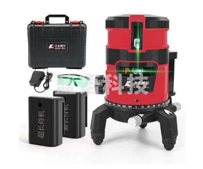 卡夫威尔 红外线水平仪绿光 充电式激光水平仪绿线2线 两电一充 JG3712A