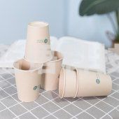 得力（deli）19207竹纤维纸杯(250ml)(本色)(50只/袋)