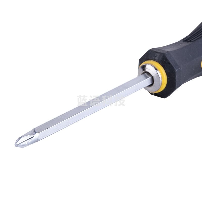 得力(deli) 橡胶柄两用螺丝批十字一字两用双头起子6*100mm DL626001