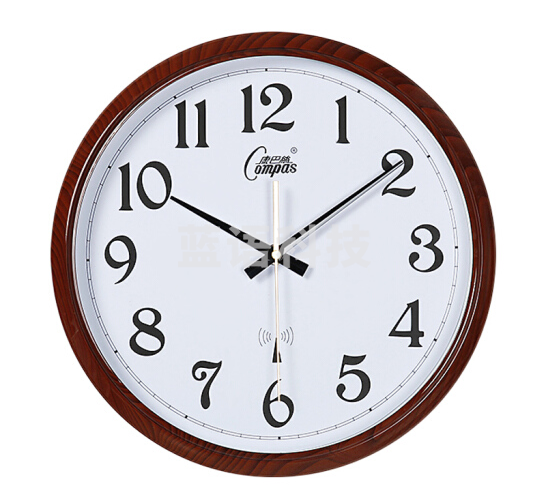 康巴丝（Compas） 三代智能电波钟客厅挂钟办公静音壁钟时钟考场定制自动追时校正2100S 2100S-经典咖 13英寸33*33*5cm