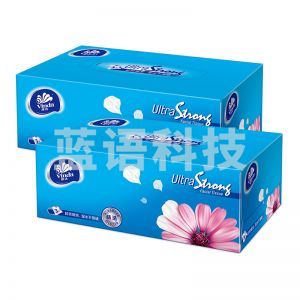 维达 超韧盒装面巾纸 V2218 白色 3层 190*195mm 130抽 3盒/提