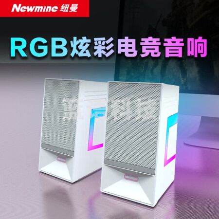 纽曼（Newmine）V4 RGB 双声道电脑音响音箱 低音炮对箱 白