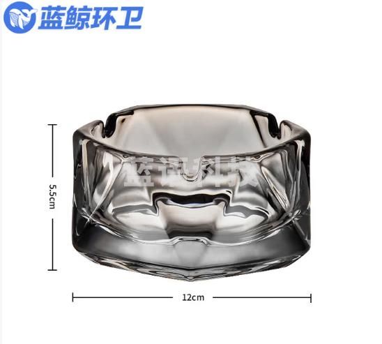 蓝鲸环卫 商用加厚加深玻璃烟灰缸酒店办公室清洁烟盅 烟灰六棱钻面 LJHW-9486（3个起购）